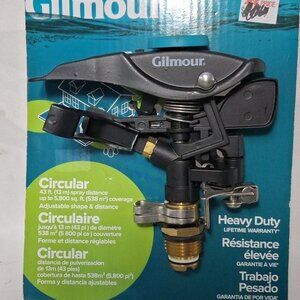 NEW Gilmour 801673-1001 Brass Garden Hose Sprinkler Head Full/Part Circle